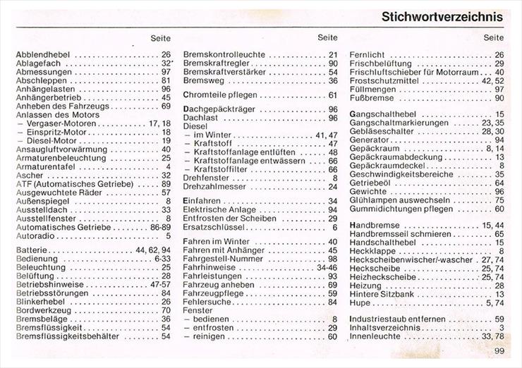 Instrukcja obsługi samochodu Sierpień 1979 Wersja niemiecka - Passat-B1-Instrukcja-DE-page-100.jpg