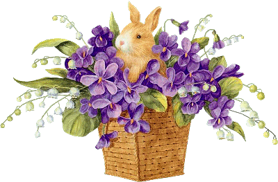 Gify-Wielkanoc - kwiaty zajaczek.gif